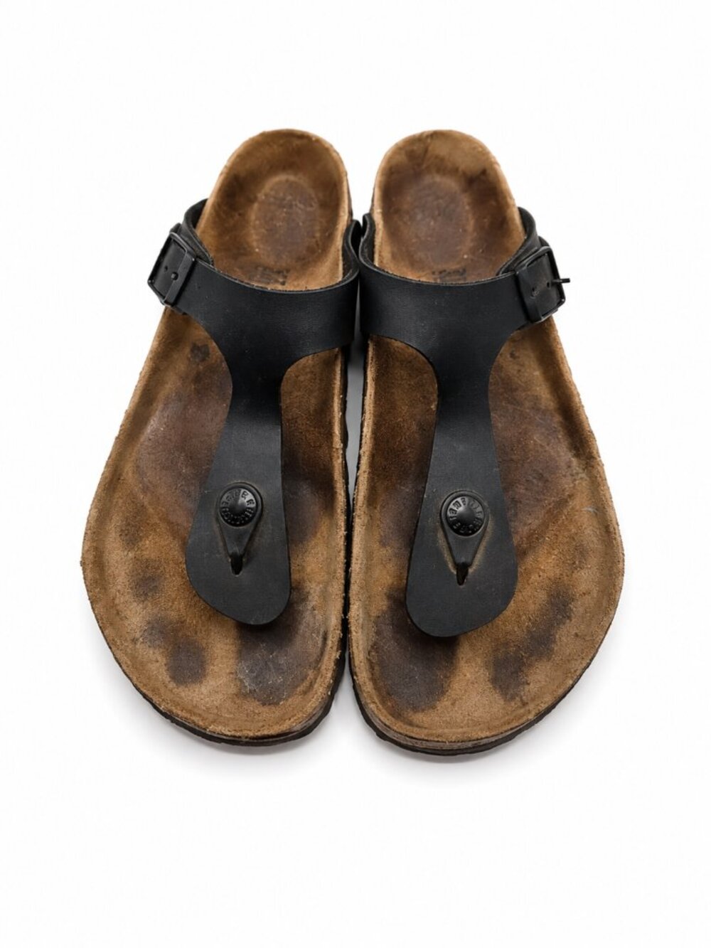 Birkenstock Gizeh Black Leather Thong Sandals EU 37 US 7 Made in Germany